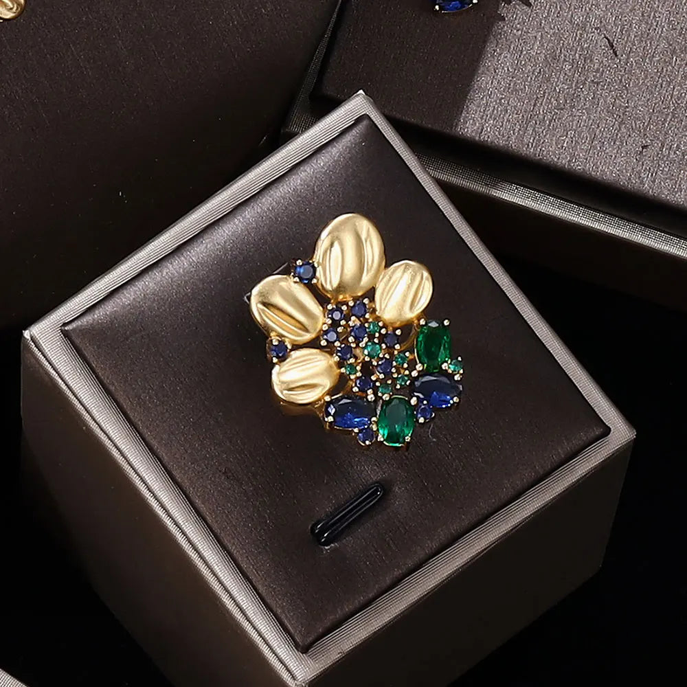 2023 Top 4 Ultra Luxury Cubic Zirconia Wedding Party Set Nigeria Dubai Jewelry Set Bridal Accessories
