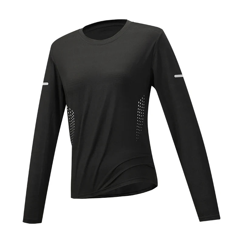 CHRLCK Women's Hiking Quick Drying T-shirts Breathable Camping Running Fishing Soft Elasticity Long Sleeve Tees Summer Autumn