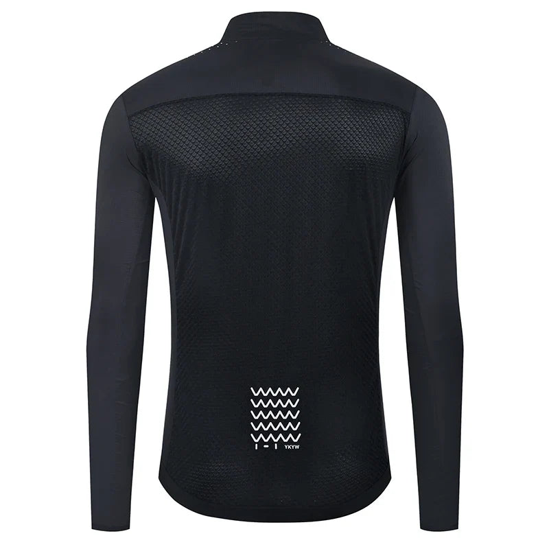 Men Windproof Waterproof Long Sleeve Cycling Jacket YKK Double Zipper Breathable MTB Bike Clothing Tops Pro Team Jersey