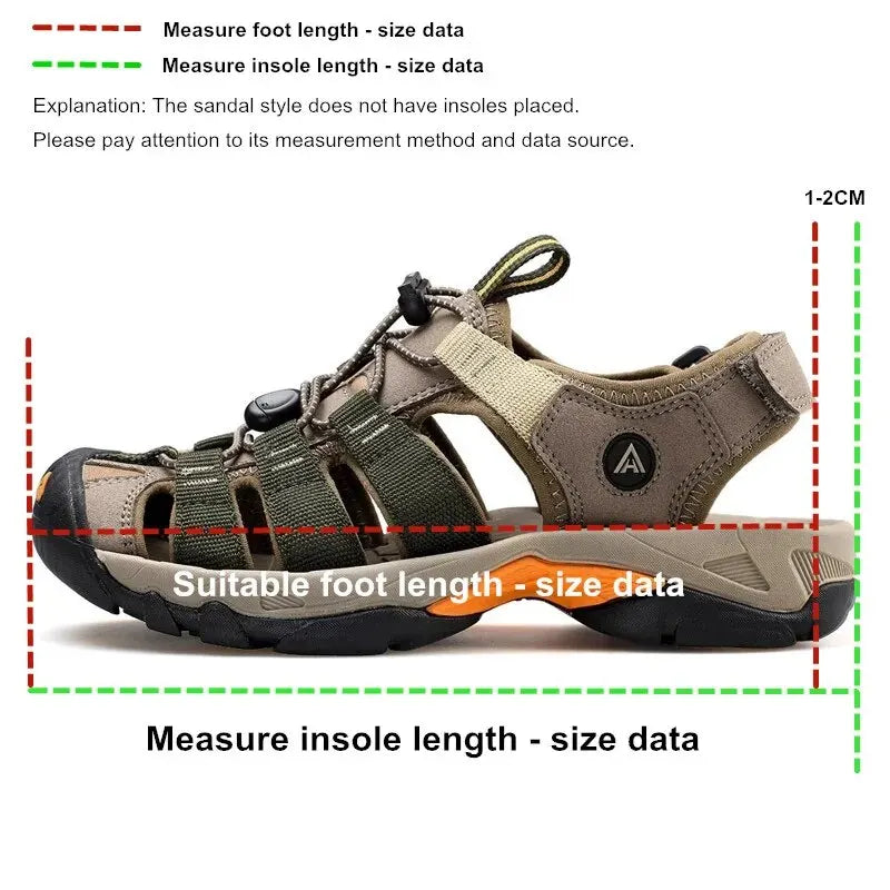 Summer Outdoor Sandals for Men Breathable Hiking Shoes Water Beach Mens Sandals Camping Climbing Aqua Sneaker HT-710445A