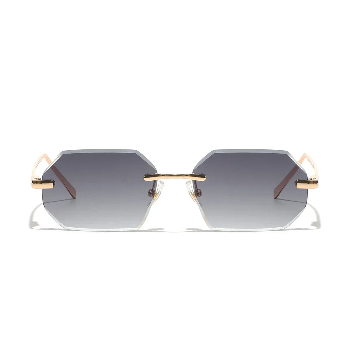 Sunglasses Men Brand Designer Fashion Rimless Sun Glasses Shades Diamond Cut Lens Ladies Frameless Metal Eye glasses