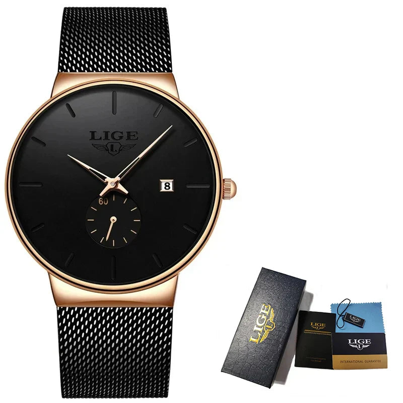Ultra Thin Fashion Casual Ladies Watches Elegant Luxury Waterproof Business Quartz Watch for Women Gift Auto Calendar Clock