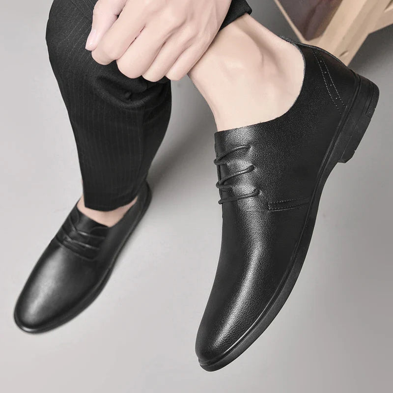 Classic Dress Mens Flats for Wedding Men Oxfords Shoes Fashion Casual Footwear Men New Genuine Leather for Male Walking Shoes