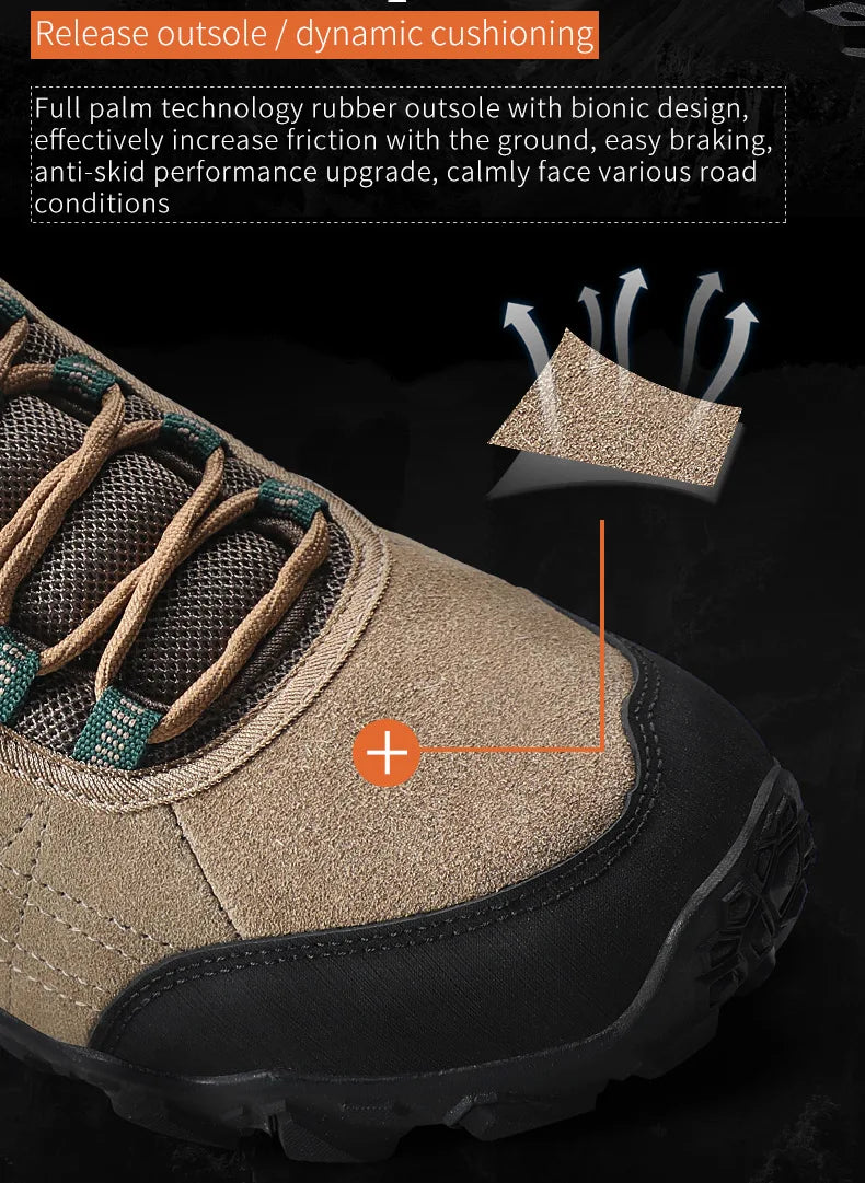 Hiking Shoes Mens Luxury Designer Winter Climbing Trekking Sneakers for Men Leather Outdoor Sports Work Man Shoes