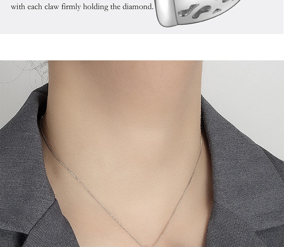 1CT Marquis Cut Moissanite Necklace for Women S925 Pure Silver Water Droplet Diamond Pendant Fashion Party Jewelry