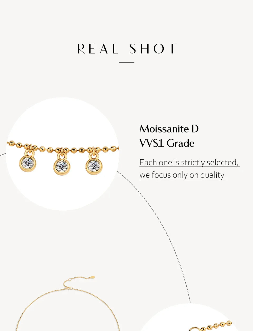 Luxury Full D VVS1 Moissanite Necklace Chains for Women Solid S925 Sterling Silver Wedding Jewelry Party Gift Pass Test