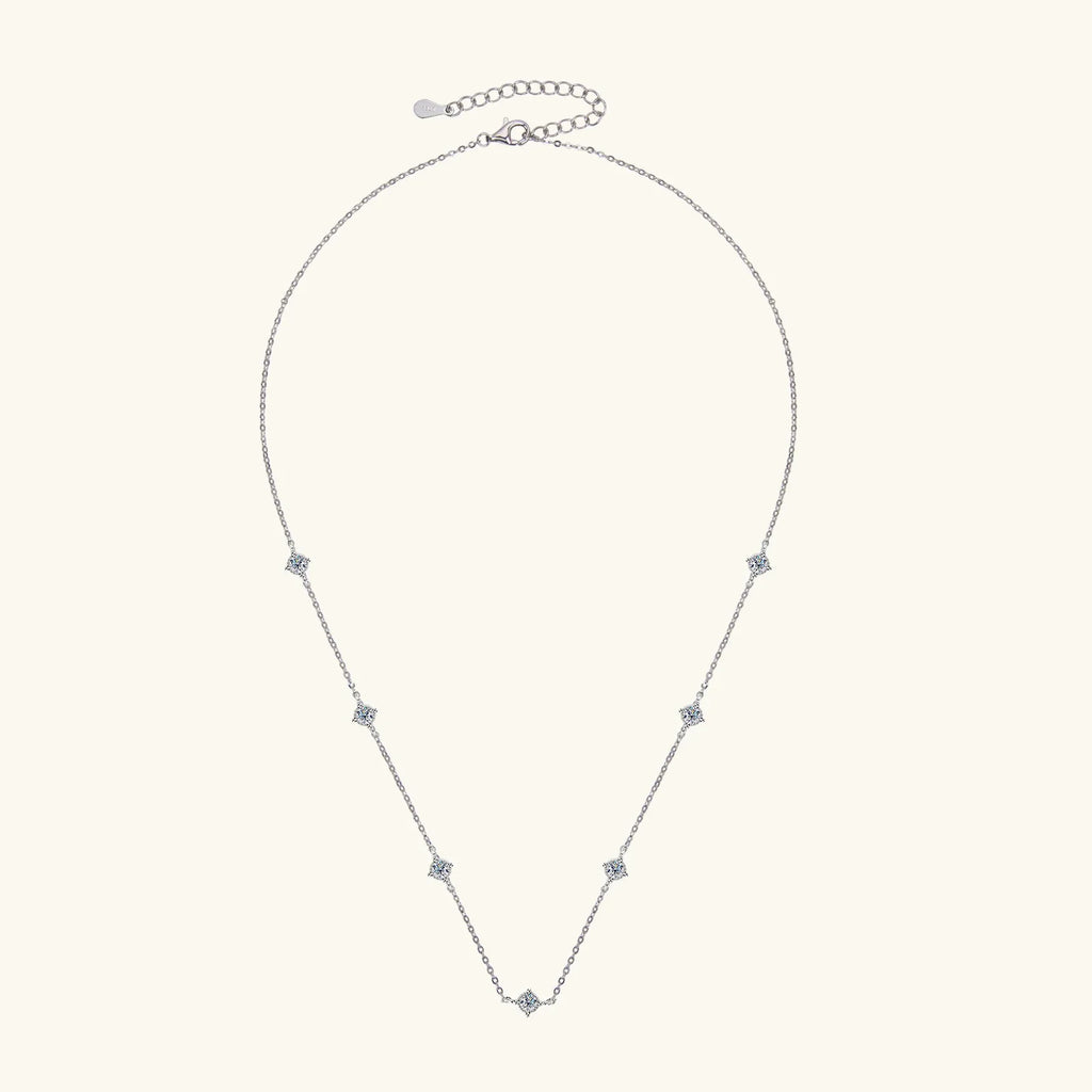 3mm Moissanite Diamond Necklaces for Women Dainty 18k Gold Plated/925 Sterling Silver Neck Chain Female Trendy Jewelry