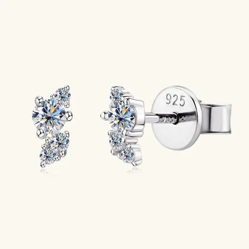 0.18cttw Full D Color Moissanite Stud Earrings for Women Girls S925 Silver Pass Diamond Test Small Ear Studs Wholesale Gift