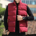Men's down Vest Thickened Casual Style Stand Collar Jacket Autumn Winter New Fashion Youth Active Fit Zipper Pocket Daily Wear
