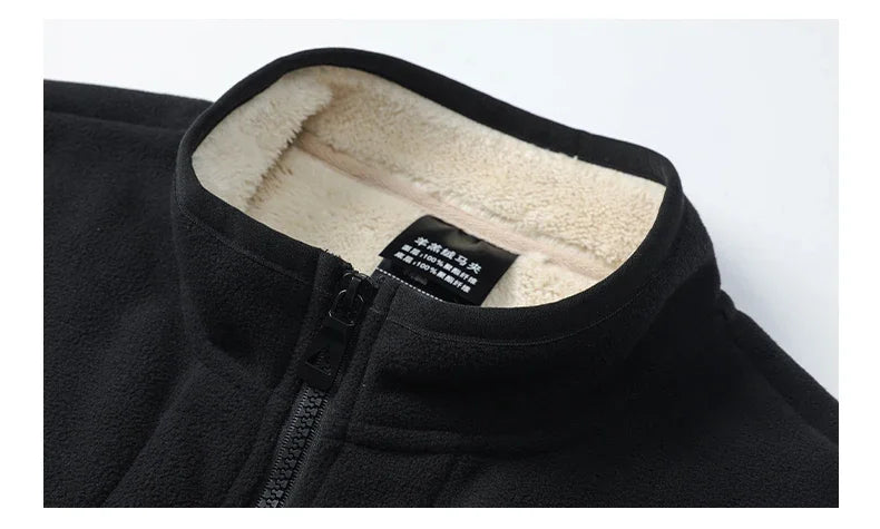 2024 Autumn and Winter Lambswool Vests Men New Warm Padded Stand-up Collar Large Size Casual Versatile Trend Jacket Shoulders