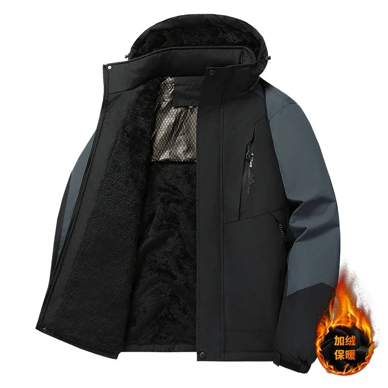 Large Size 8XL Winter Jacket Men Hooded Jumper Windbreaker Male Waterproof Windproof Warm Fleece Big Plus Thermal Outdoor Coat