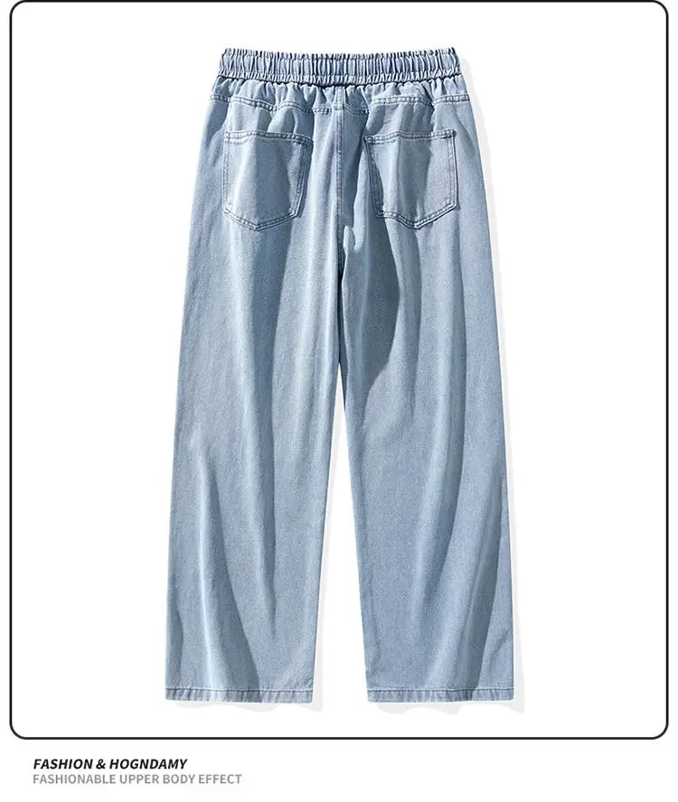 Men's American Style Loose Straight Leg Jeans Vintage Spring Summer New Arrival Drapey Trendy Wide Leg Long Pants