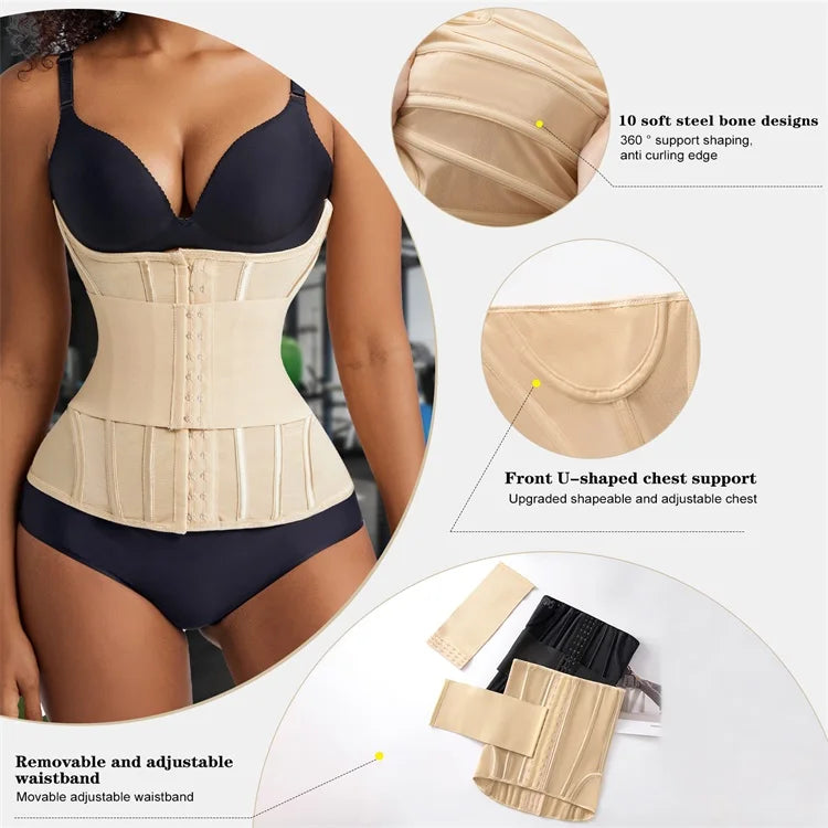 MiiOW Waist Trainer Corset Women Binders Shaper Tummy Wrap Body Shapewear Slimming Belt Flat Belly Workout Women Shaper Slimming