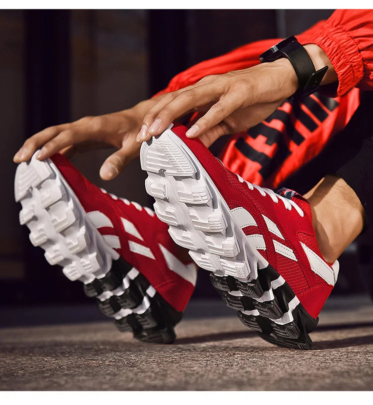 Men's and women's running shoes breathable casual sneakers anti-slip vibration comfortable walking shoes 36-48