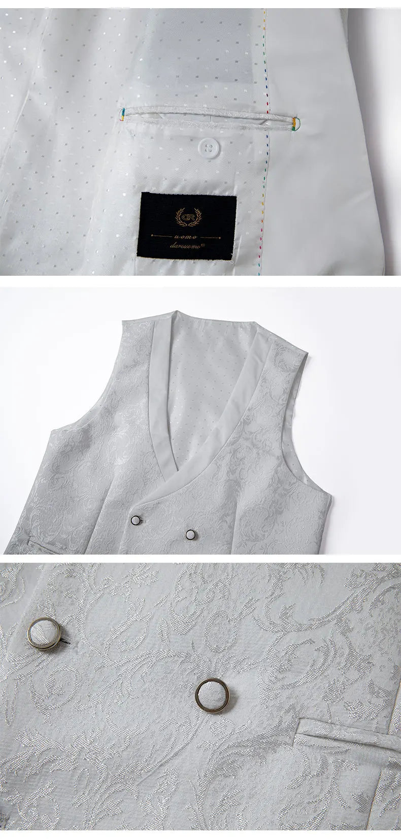 2025 New Large-Sized Jacquard Men's Suit for Wedding Dress, Groom's Suit Set, Host's Performance Costume