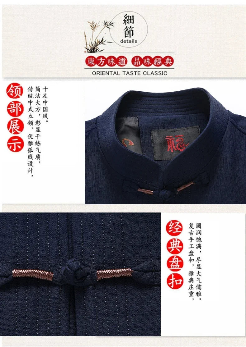 Spring and Autumn New Middle-aged and Elderly Men Father Tang Jacket Chinese Style Hanfu National Wind Grandpa Coat Jacket
