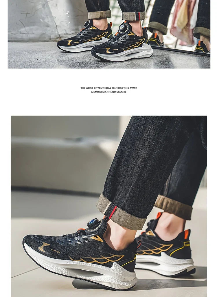 Summer Breathable Casual Sports Shoes for Men, New Fashionable and Versatile Breathable Mesh Rotating Buckle Running Shoes Suitable for Outdoor Sports and Daily Wear