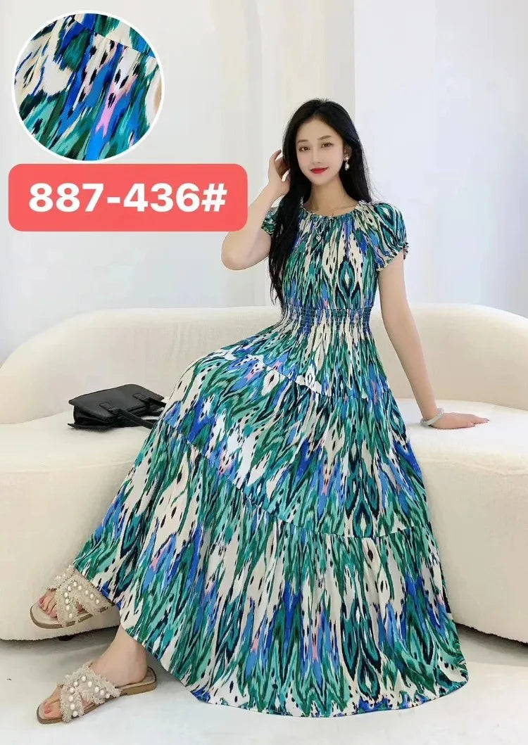 New Summer Dress Women Indian Clothes Cotton Linen Long Maxi Vintage Sexy Korean Casual Bohemian Floral Robe Vestidos Feminino