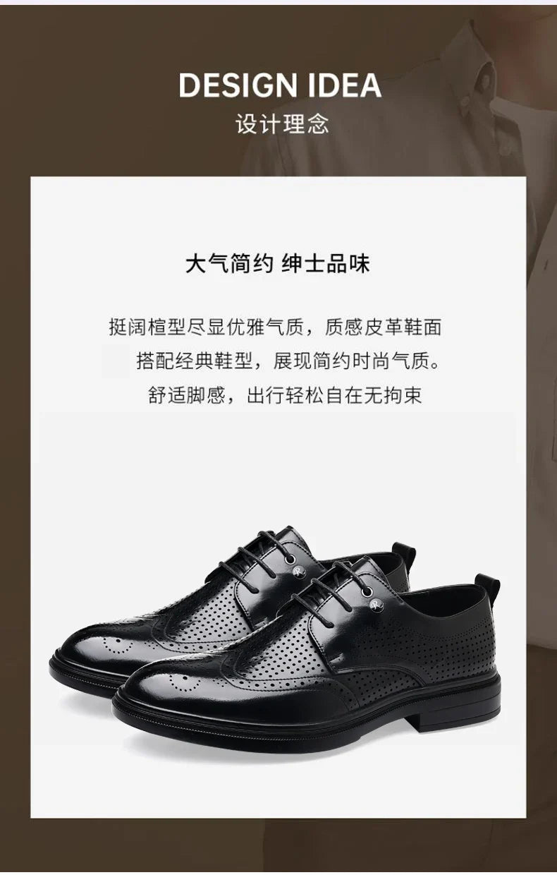 Handmade Men's Oxford Shoes designer Brogue Men Leather Shoes Luxury Fashion Wedding Shoe Business Office Men's Shoes Size 38-44