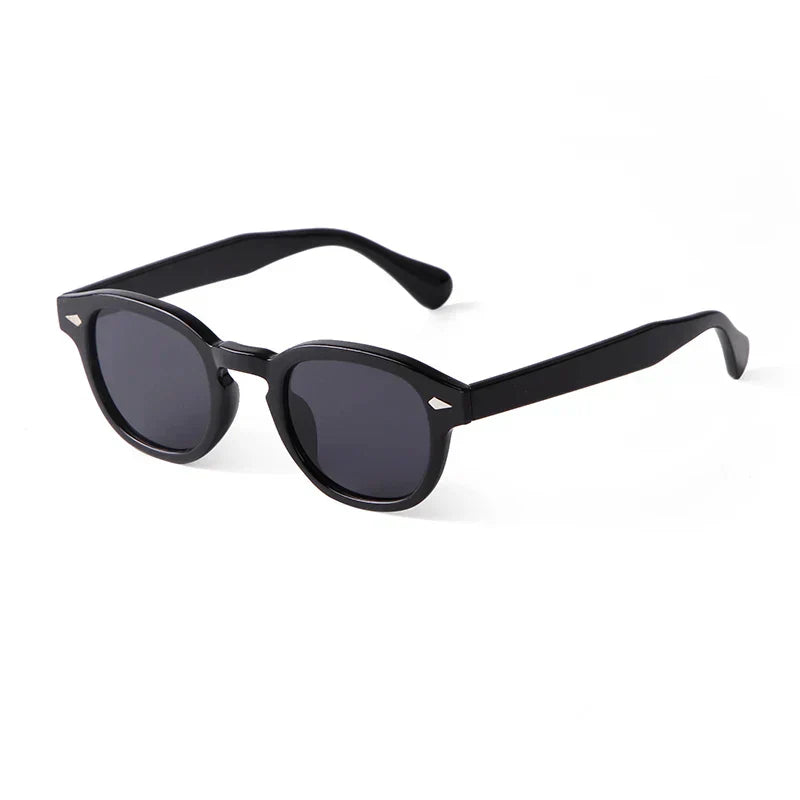 Vintage Tortoise Shell Round Sunglasses Women Men 2026 Brand Design Retro Rivet Yellow Blue Lens Square Sun Glasses Female Male