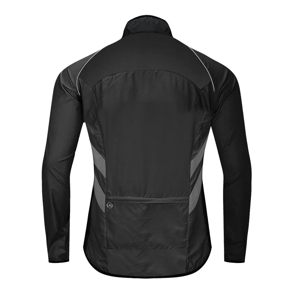 Windproof Cycling Jacket MTB Bike Jersey Outdoor Sport Cycling Windbreaker Rainproof Reflective Bike Clothing Navy Blue