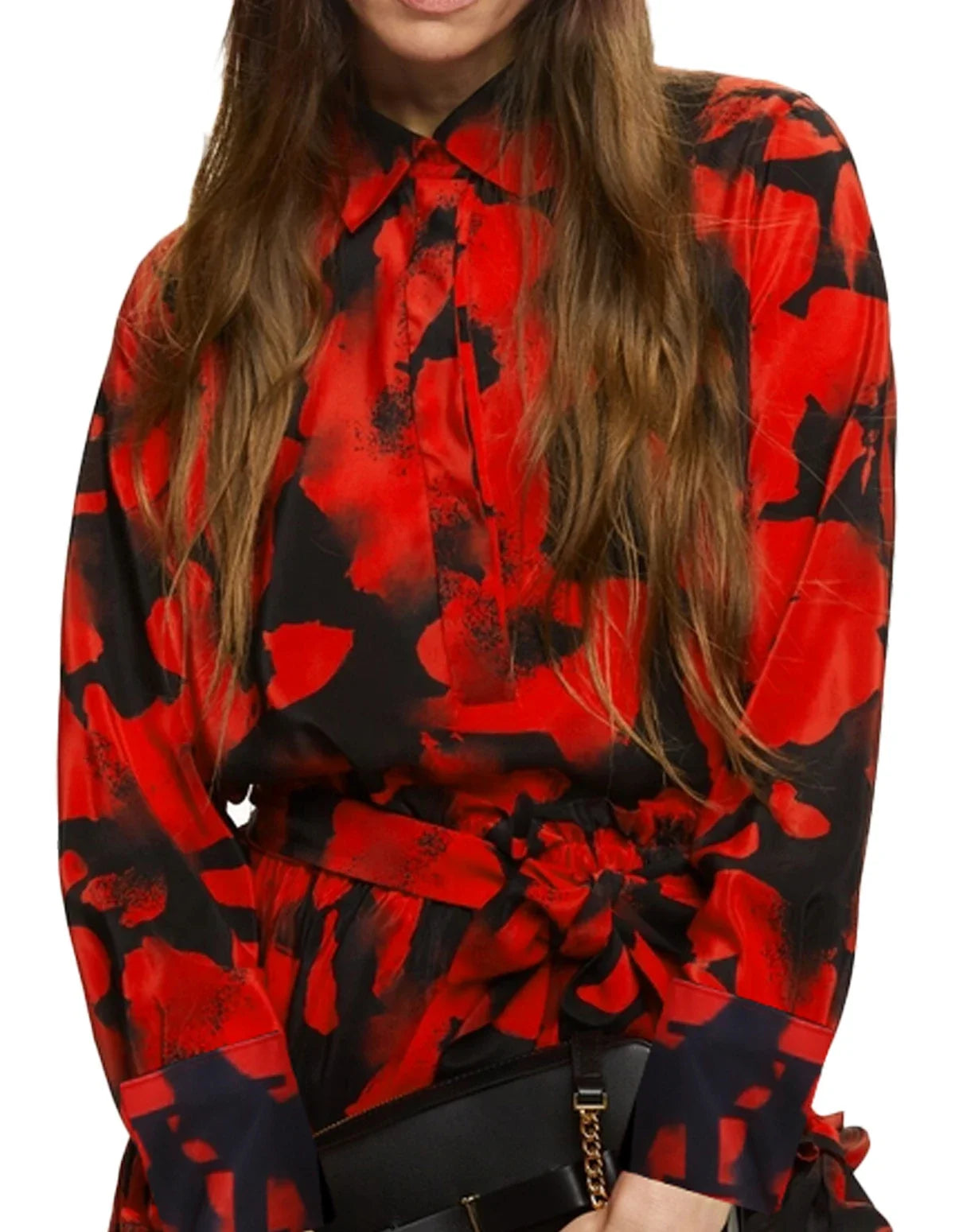 Elegant Women Blouse Tops Fashion Long Sleeve Shirts Blusas Vintage Stylish OL Work Shirt Female Red Blouses