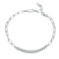 Sparking Moissanite Beads Bracelet Round Cut Adjustable Wrist Chain for Women Teens 925 Sterling Silver Birthday Gift