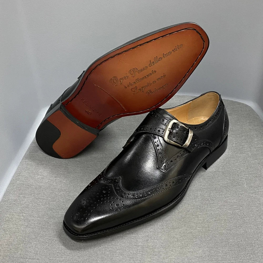 Men's Luxury Genuine Leather Dress Shoes – Formal Lace-Up Office Oxfords