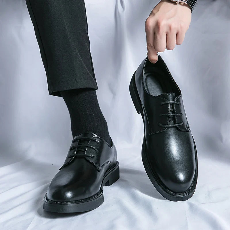 Trend Lace Up Shoes Wedding Dress Footwear Leisure Walk Office Flats New Business Formal Mens Oxford Shoes Leather Casual Shoes
