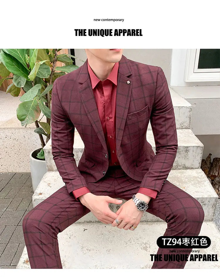 High-Quality Large Size Men's Wedding Suit 5XL S-Fourth Quarter 2024 Fashion Handsome Two-Piece Acetate Set (Suit + Trousers)