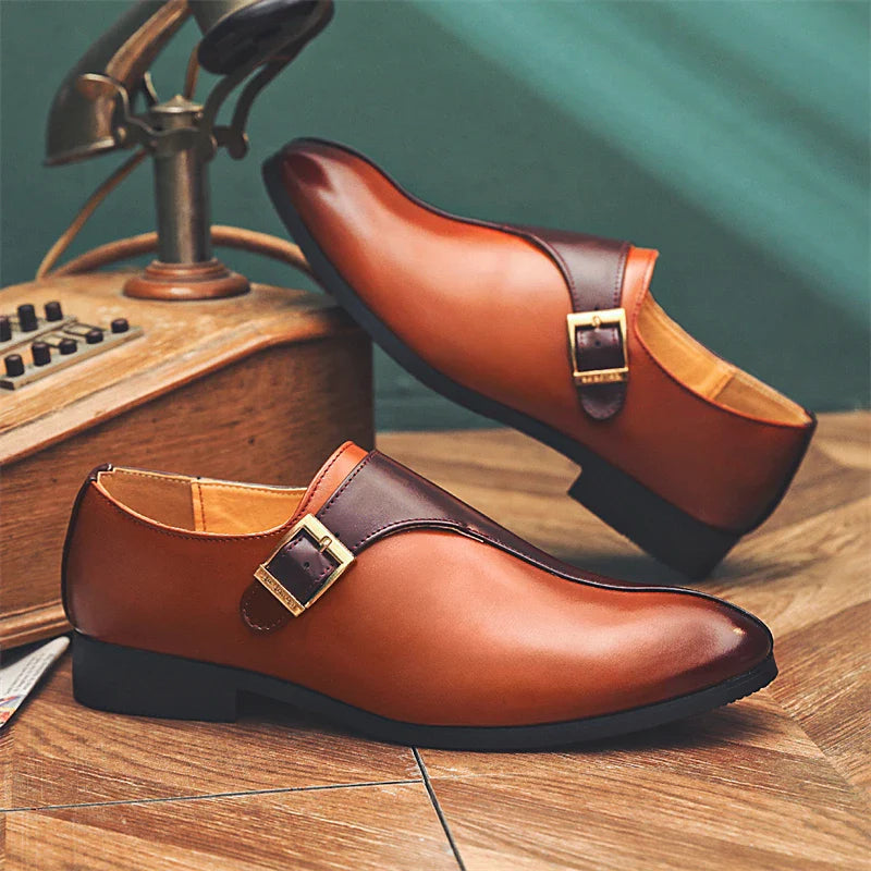 Men's Formal Leather Dress Shoes – Elegant Oxford Style, Sizes 40–48, Classic Black or Brown