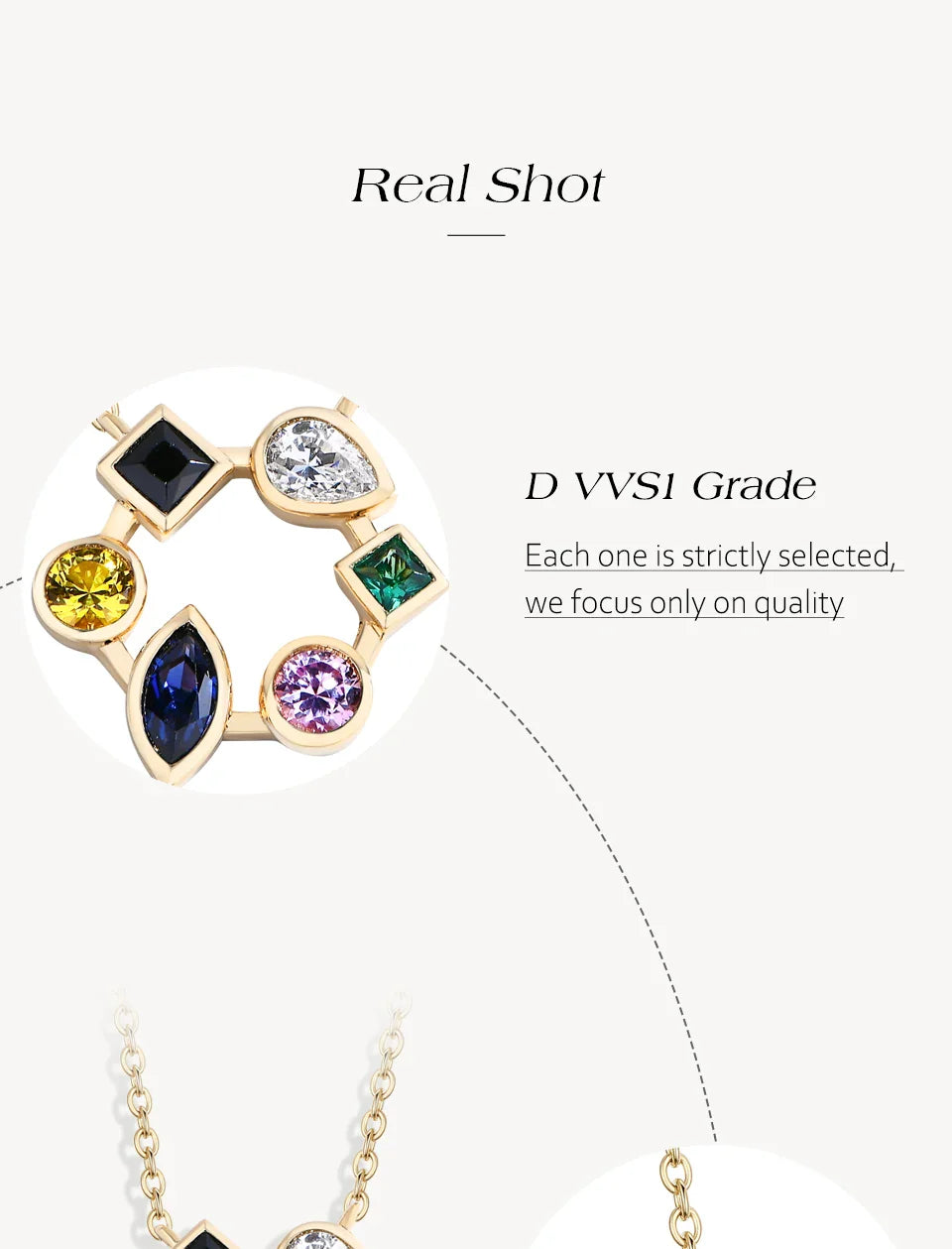 S925 Sterling Silver Necklace 18K Yellow White Gold Plated O-chain Pear Zircon Marquise Sapphire Jewelry Gift For Women