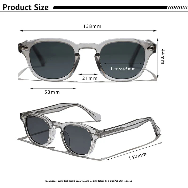 CATERSIDE Retro Round Men Sunglasses Punk Propionic Acid Pin Temple Luxury Sun Glasses Women Sports Leisure Party Eyewear UV400