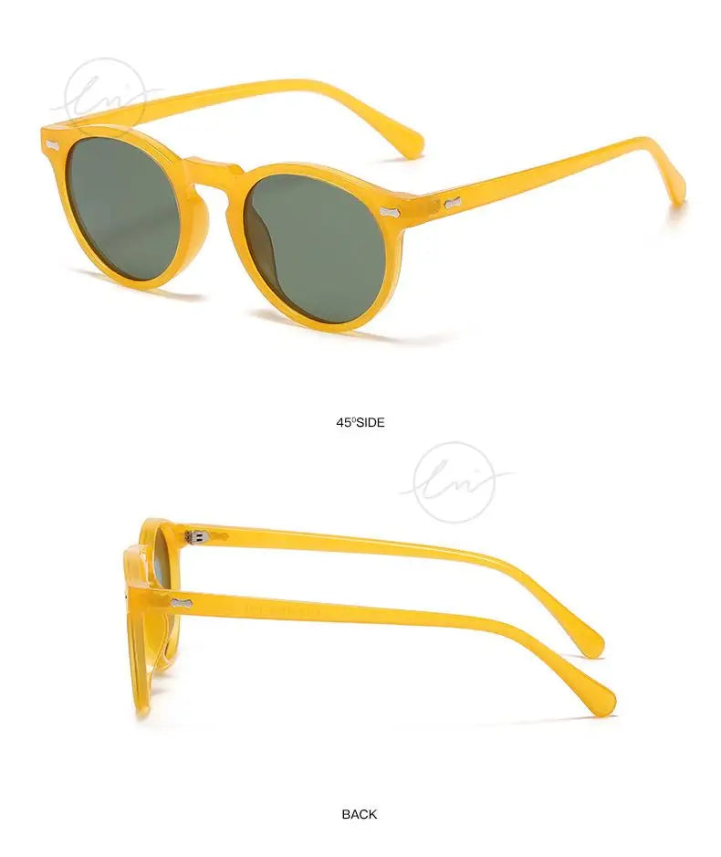 Retro Round Polarized Sunglasses Women Men Classic Leopard Frame Driving Shades Vintage Sun Glasses Unisex UV400 Gafas De Sol