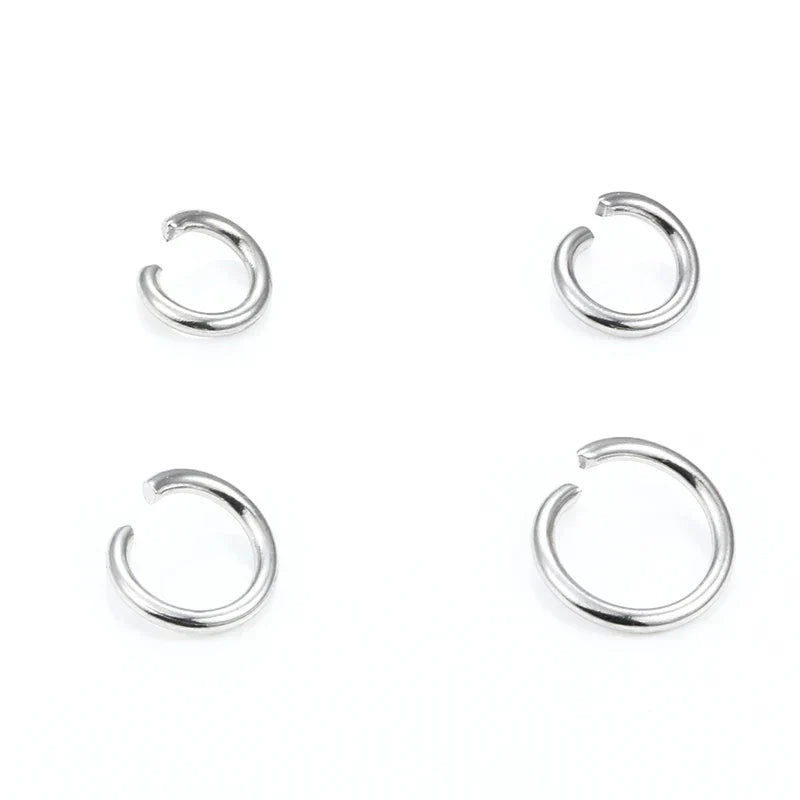 1.5mm Thick Stainless Steel Width 8mm 9mm 10mm 12mm  Open Jump Rings For Jewelry Making Supplies Accessories Findings Not Fade