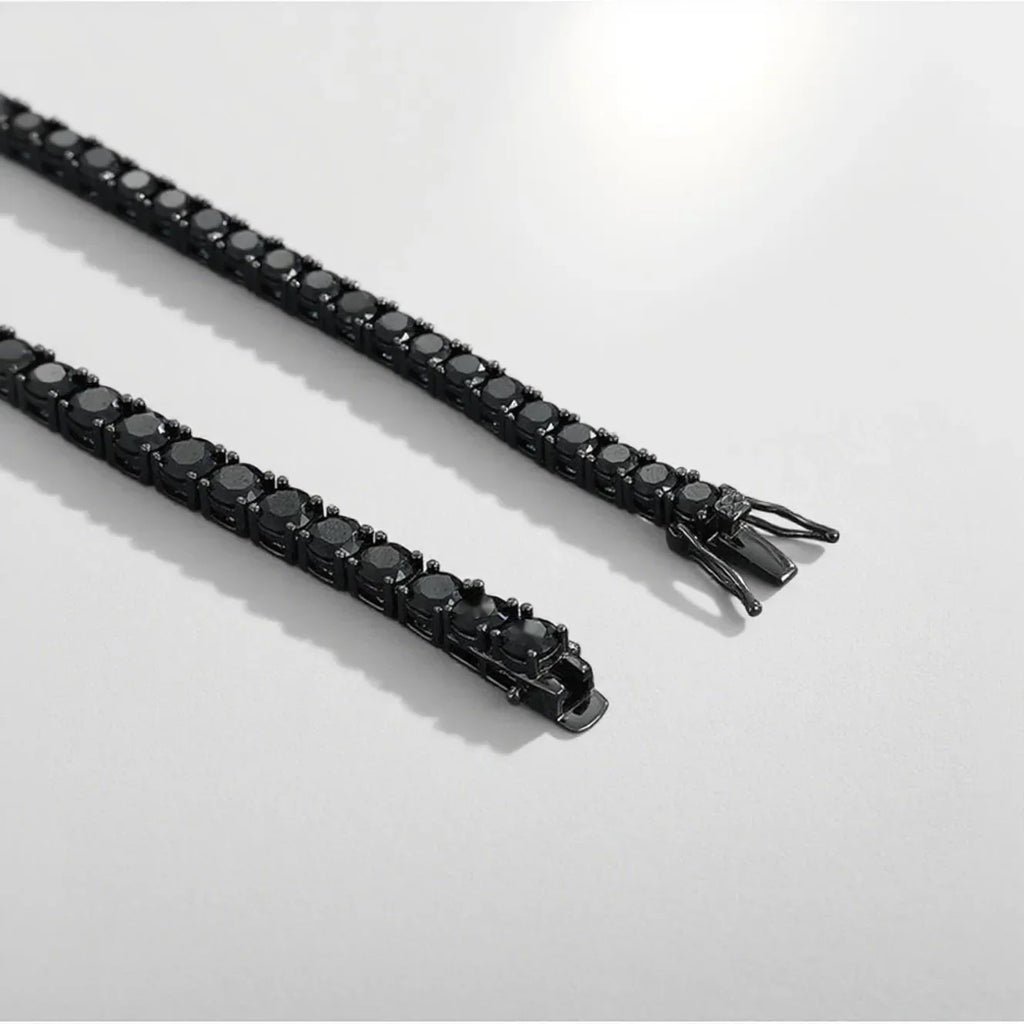 TY 3mm 4mm Black Moissanite Tennis Bracelet Full Diamond 925 Sterling Silver Plated 18k Hiphop Bracelets for Women Man