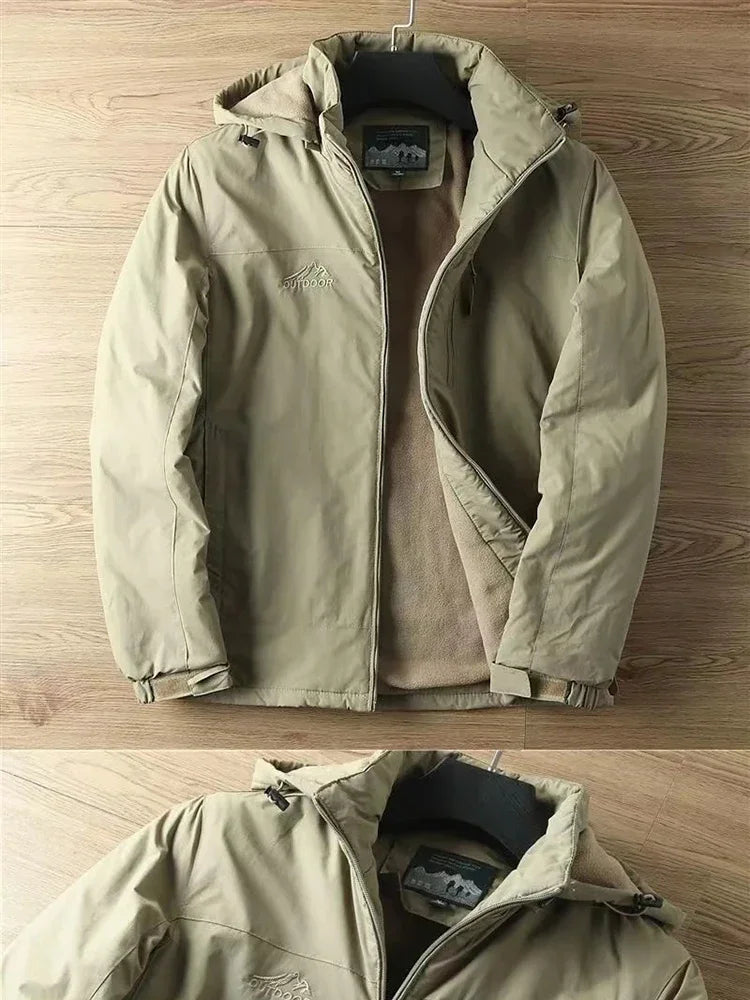 Casual Warm Military Tactical Coat Men Large Size Jacket Autumn Winter Padded Thickened Outdoor Punching Hiking Jacket Men's Top