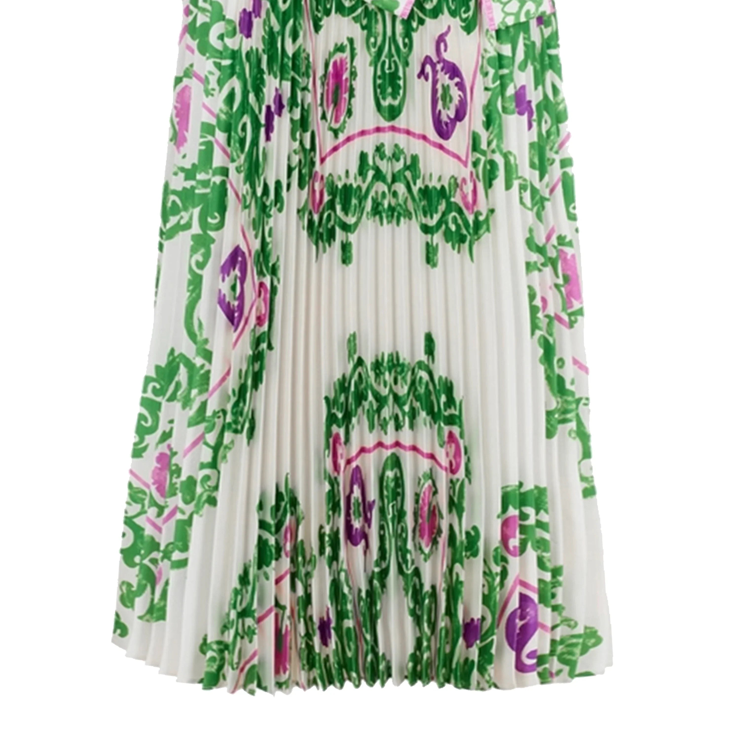 Elegant Women's Printing Dresses Lace Up Neck Long Sleeve Elegant Dress 2024 New Autumn Robe Midi Shirt Dress