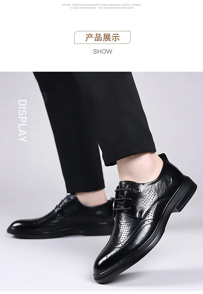 Handmade Men's Oxford Shoes designer Brogue Men Leather Shoes Luxury Fashion Wedding Shoe Business Office Men's Shoes Size 38-44