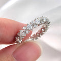 1.56CTTW 100% All Moissanite Wedding Rings for Women Dating Ring Full Eternity Bands S925 Sterling Silver Plated 18k GRA