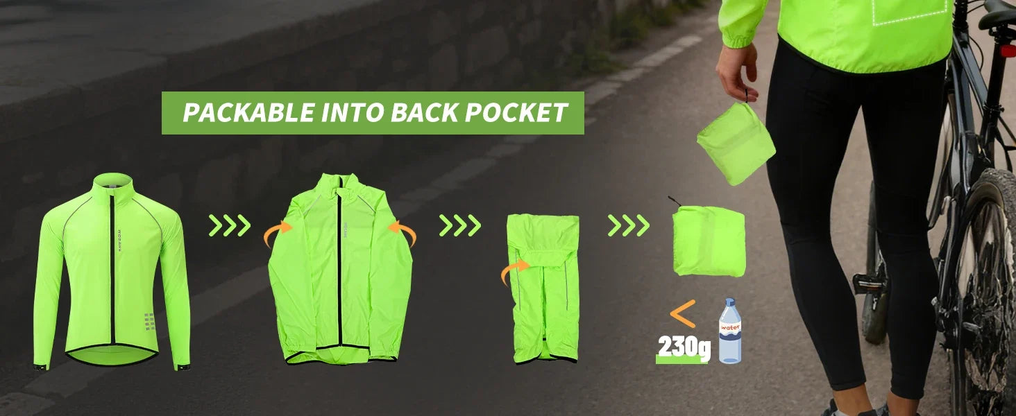 Men's Cycling Windbreaker Wind Jacket Windproof Water Repellent Mountain Bike MTB Clothing Reflective Loose Bicycle Coat