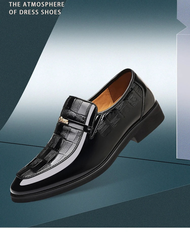 Spring New Men's Business Formal Leather Shoes Solid Color Fashion Casual Shoes Male British Pointed Toe Dress Shoe Man