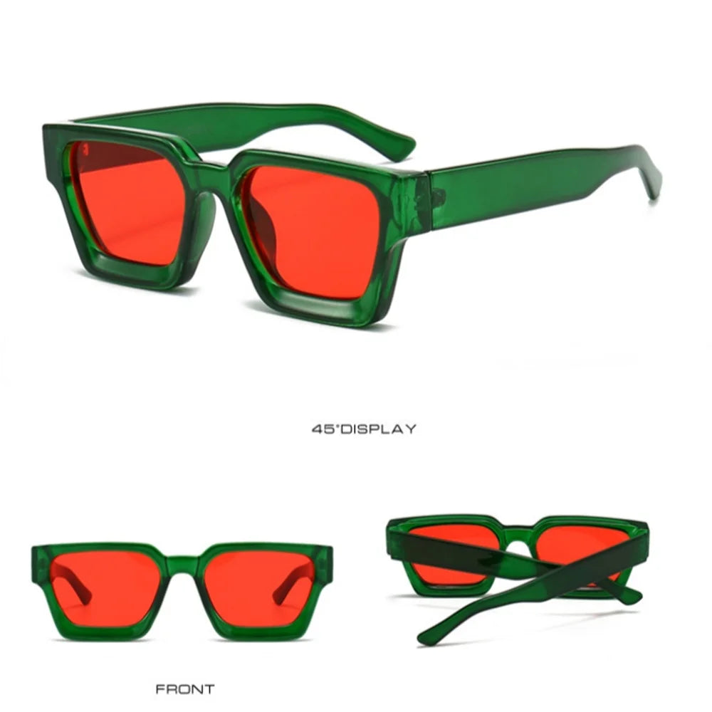 Men Square Frame Sunglasses 2025 Luxury Brand Designer Sun Glasses Retro Trendy Shades UV400 Unisex Women Glasses New