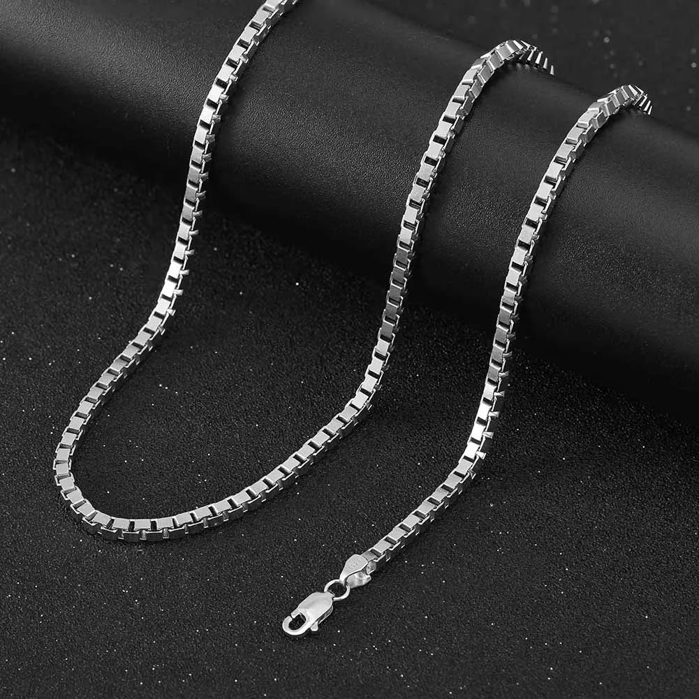 Italian 925 Sterling Silver 2.6mm 3.7mm 5.0mm Flat Mariner Chain Necklace for Women Men Fashion Silver Jewelry SC78