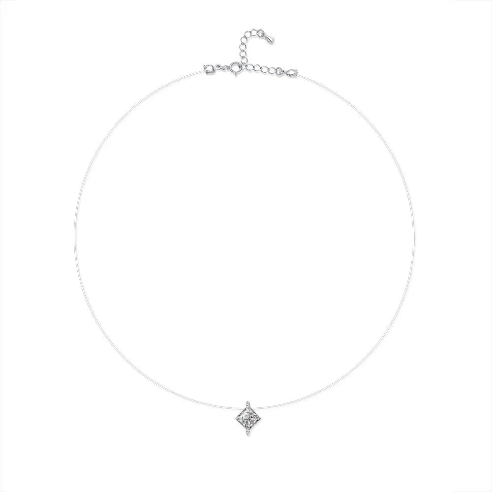 GRA Certified 1CT Marquise Cut Moissanite Pendant Necklace for Woman 925 Silver Fishing Line Water Drop Diamond Necklaces