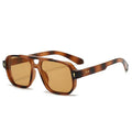 Vintage Double Bridges Men Square Sunglasses Fashion Clear Ocean Lens Eyewear Women Trending Rivets Sun Glasses UV400