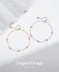 925 Sterling Silver Mini Flowers Bracelet Dainty Link Chain Pave Setting CZ For Women Wedding Fine Jewelry Gift