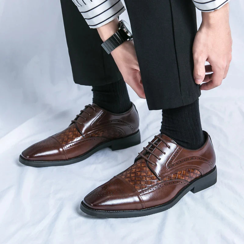 Lace-Up Men's Dress Shoes – Formal Leather Office Footwear for Business and Events
