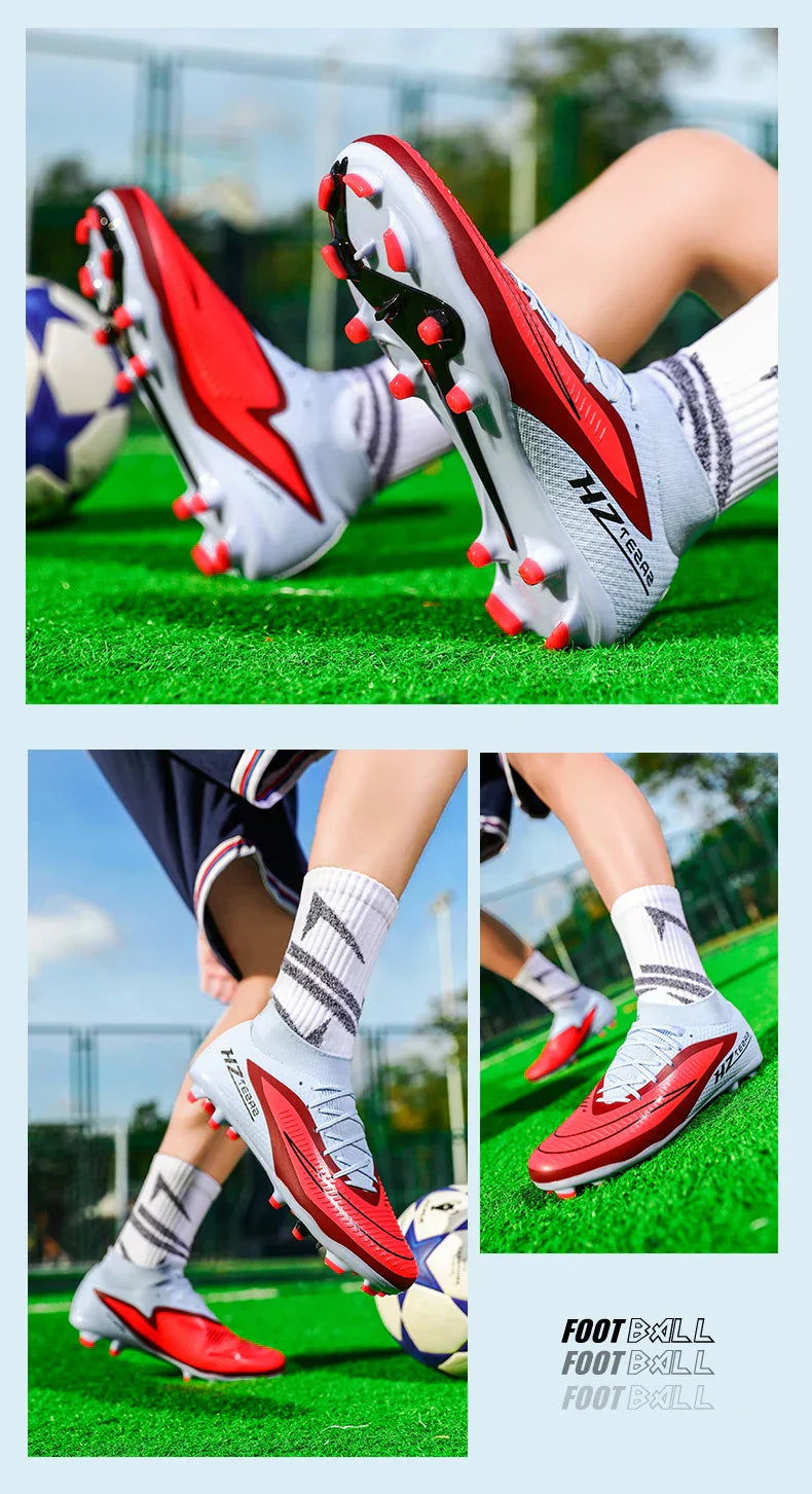 New Men Football Boots Training Breathable Cleats Adult Outdoor Non Slip Match Long Spikes Soccer Shoes Sport Boys Comfortable