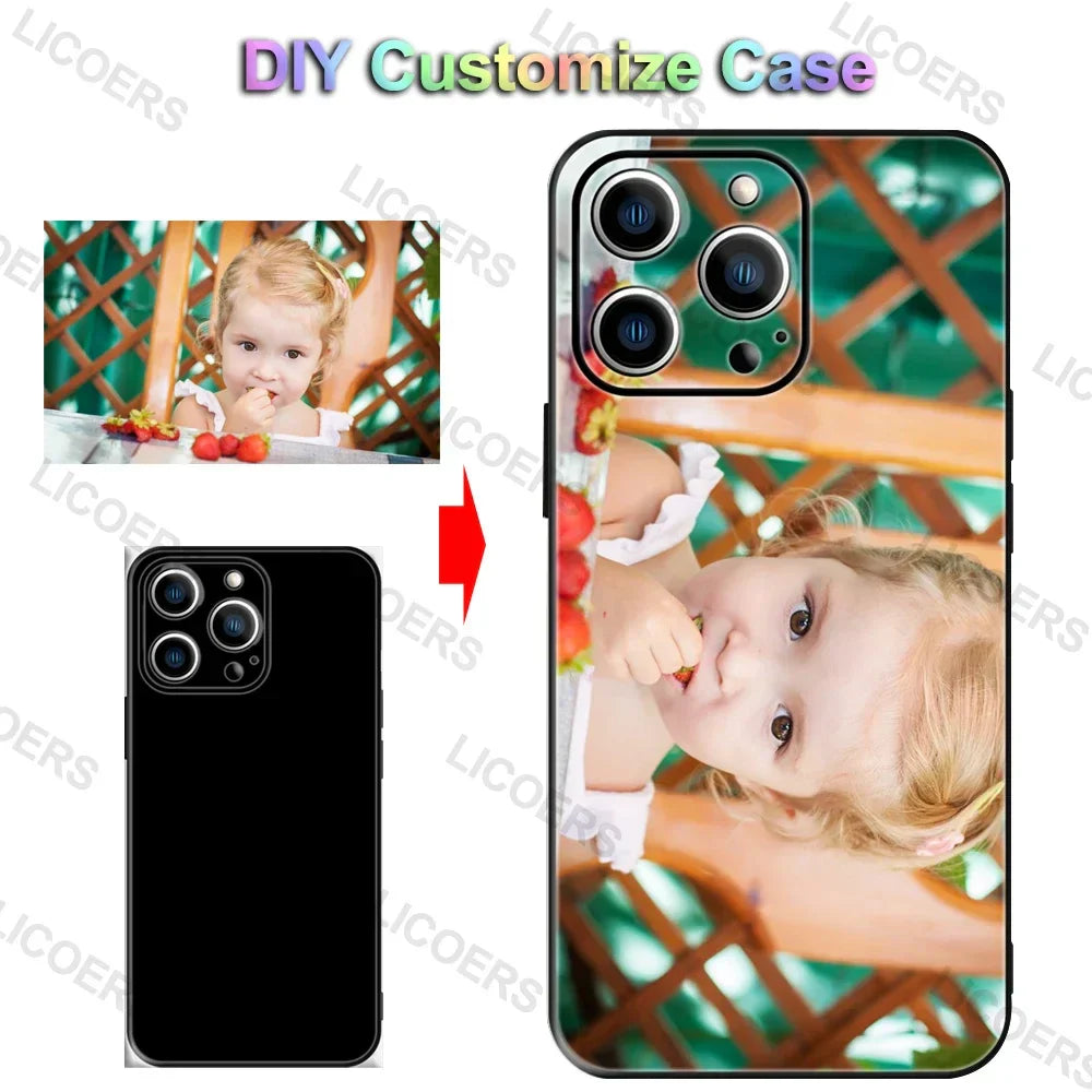 جراب مخصص لهاتف آيفون 17 اير 16 16e 15 14 13 12 11 برو ماكس ميني SE XR بلس غطاء صور DIY سيليكون ناعم غير لامع مقاوم للصدمات فوندا